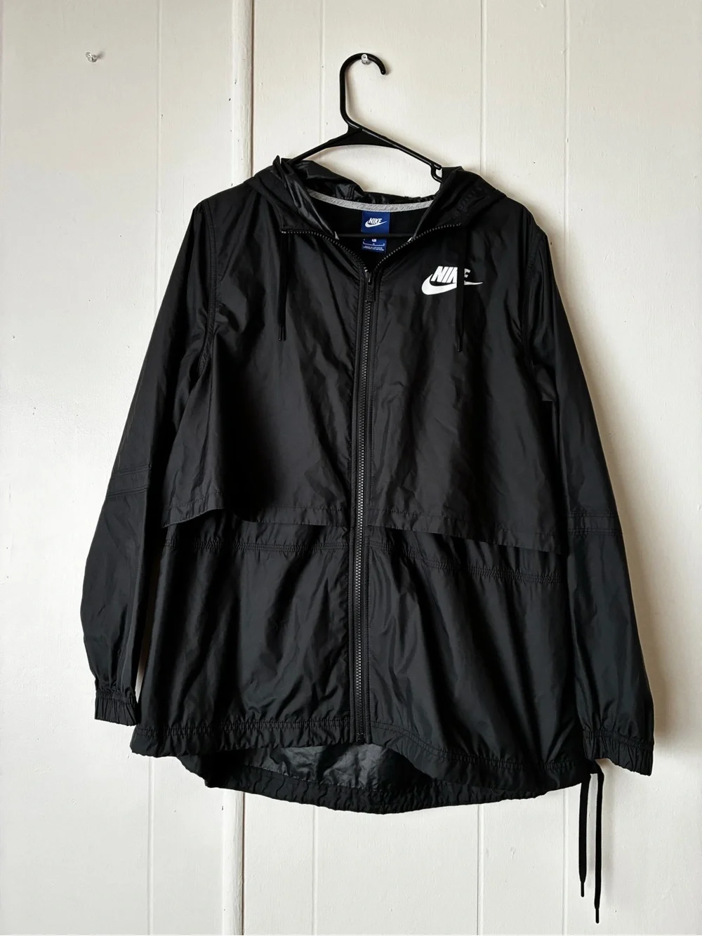 Nike Black Jacket with White Swoosh Logo